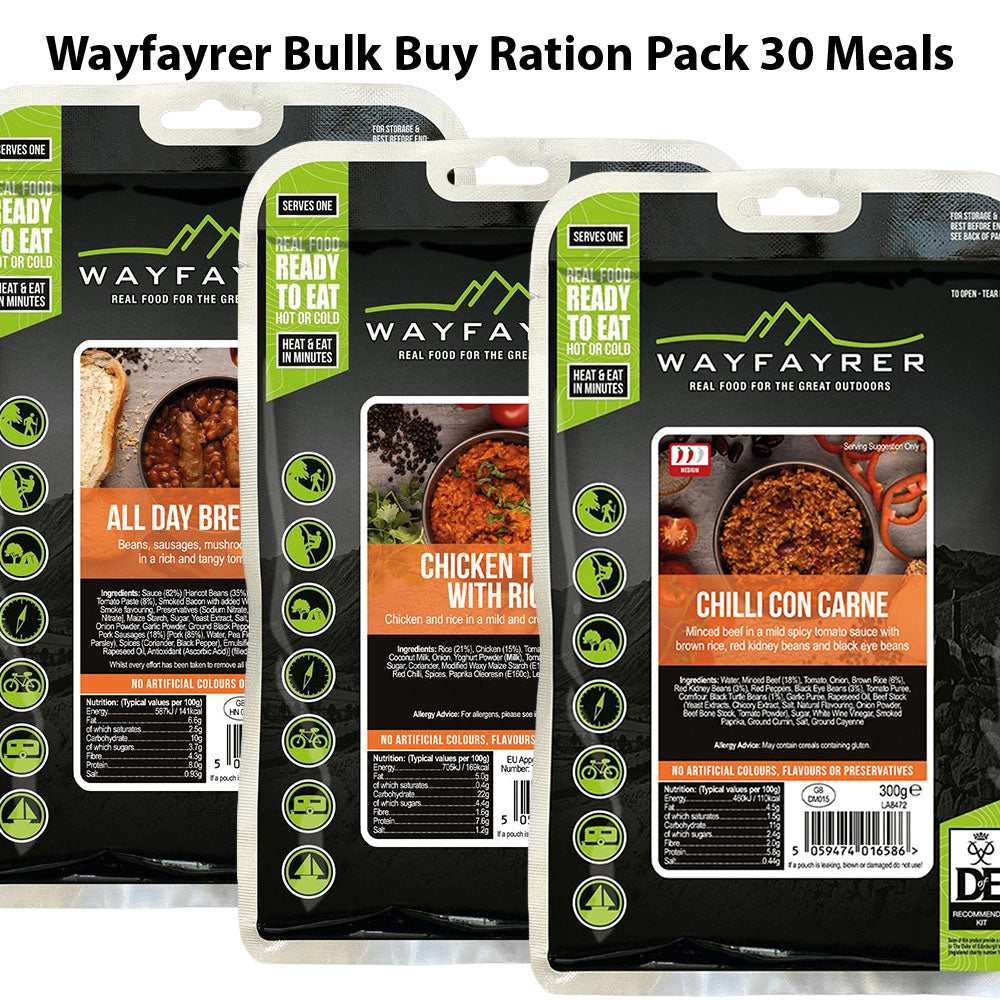 Wayfayrer Ready-to-Eat Bulk Ration Pack · 30 Meals
